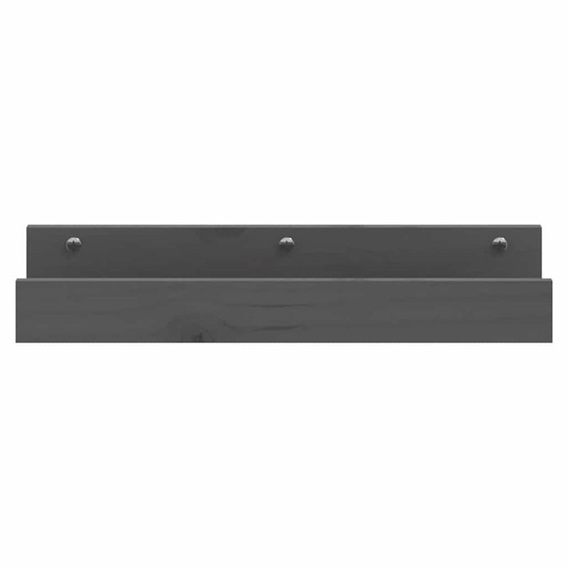 Rafturi de perete, 2 buc., gri, 50x12x9 cm, lemn masiv de pin