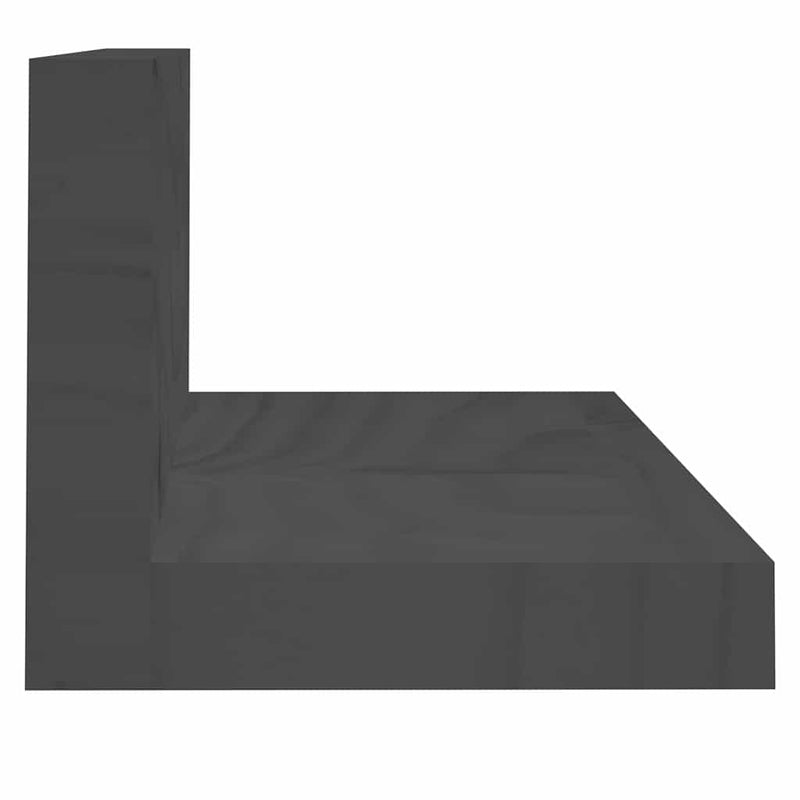 Rafturi de perete, 2 buc., gri, 80x11x9 cm, lemn masiv de pin