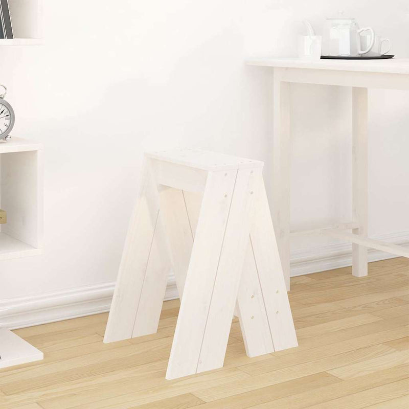 Scaune, 2 buc., alb, 40x40x60 cm, lemn masiv de pin