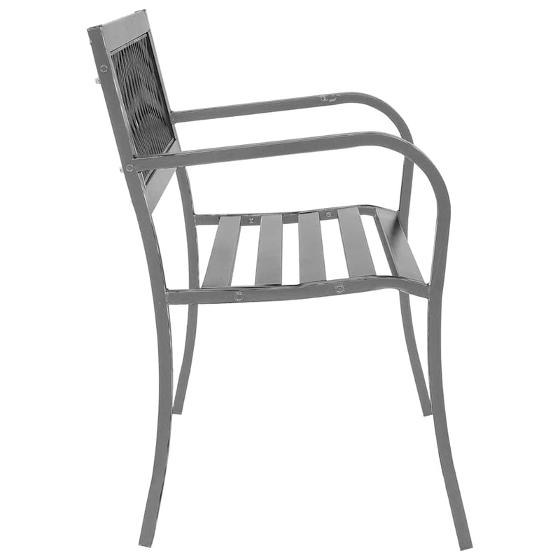Bancă de grădină din oțel, negru, 120 cm