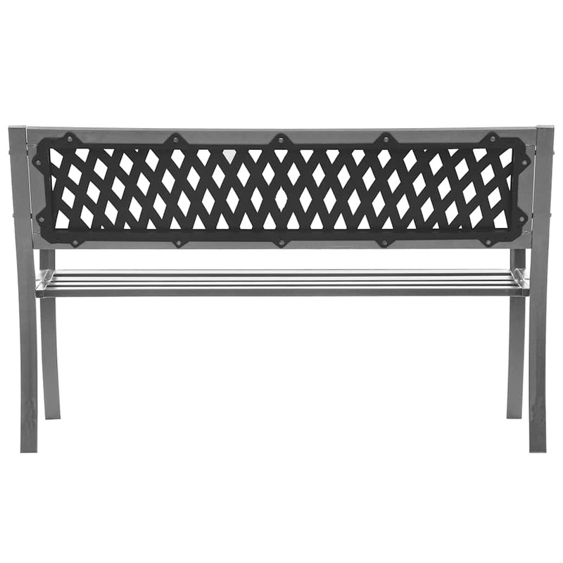 Bancă de grădină din oțel, negru, 120 cm