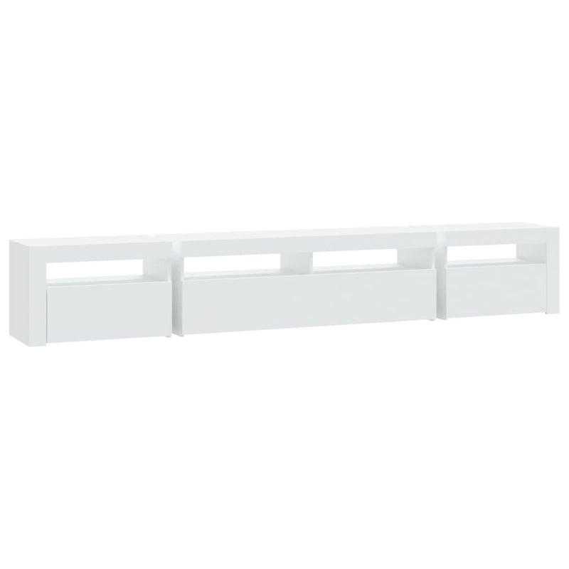 Comodă TV cu lumini LED, alb, 240x35x40 cm