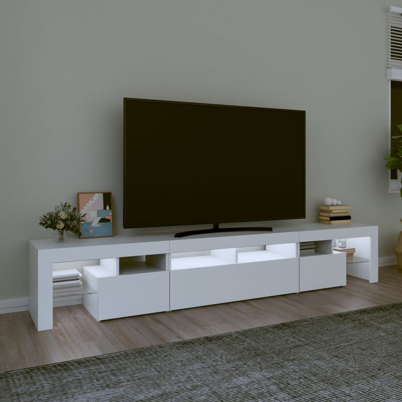 Comode TV cu lumini LED, alb2，30x36,5x40