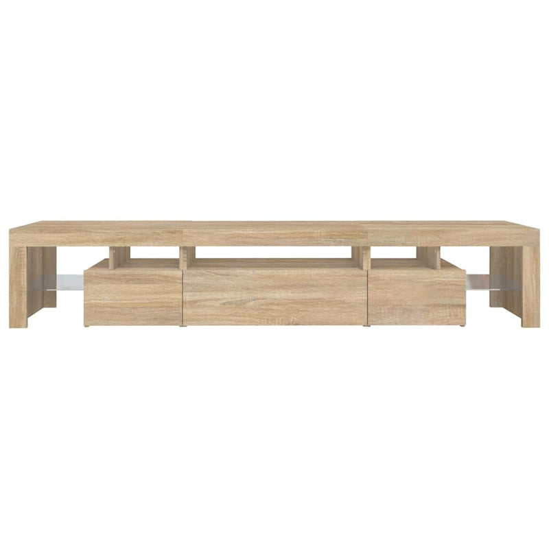 Comodă TV cu lumini LED, stejar sonoma, 215x36,5x40cm