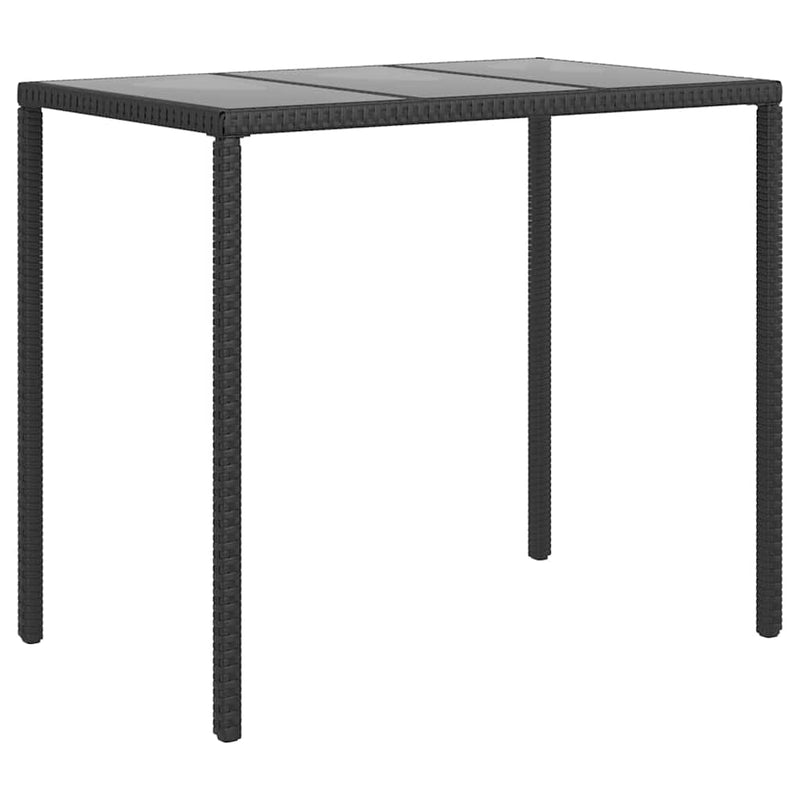 Set mobilier de grădină cu perne, 6 piese, negru, poliratan