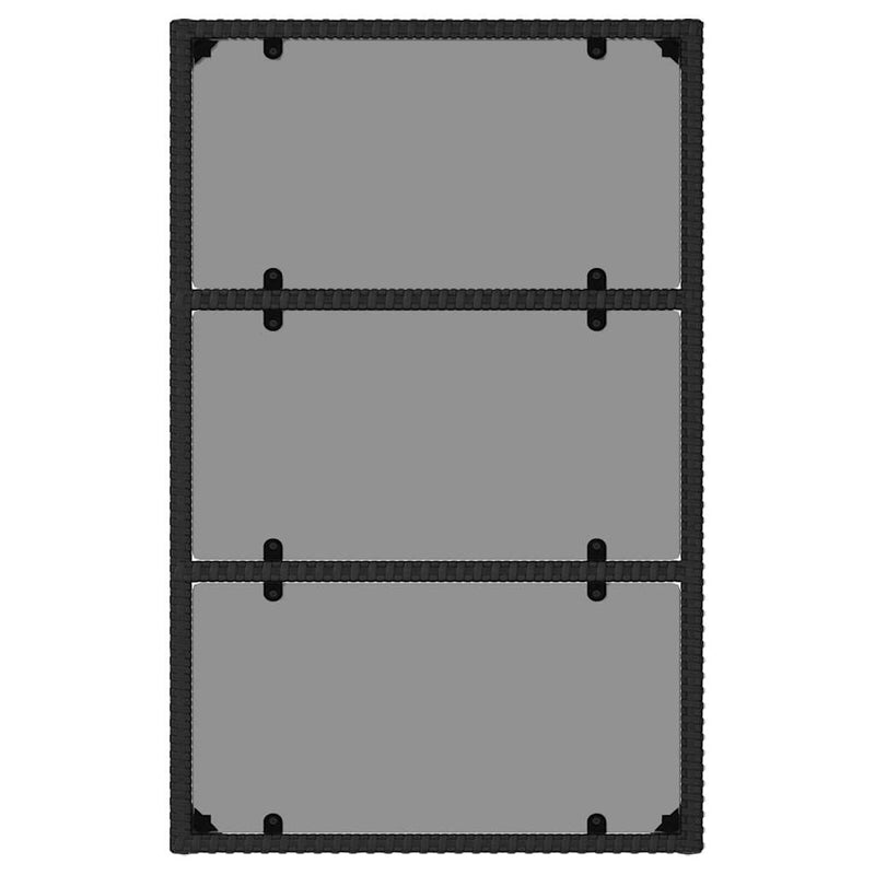 Set mobilier de grădină cu perne, 6 piese, negru, poliratan