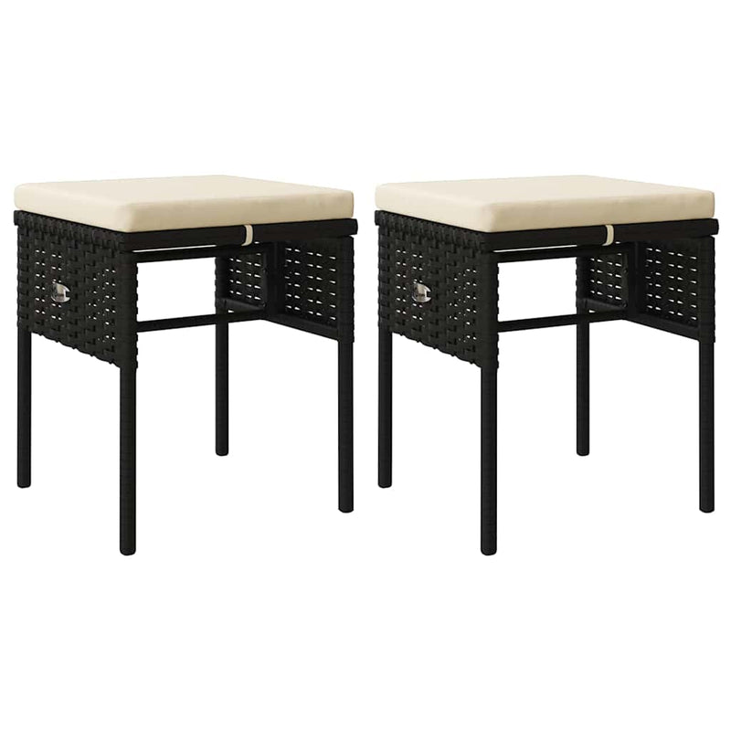 Set mobilier de grădină cu perne, 6 piese, negru, poliratan