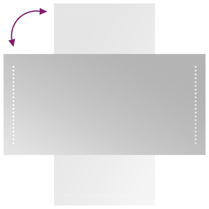 Oglindă de baie cu LED, 40x80 cm