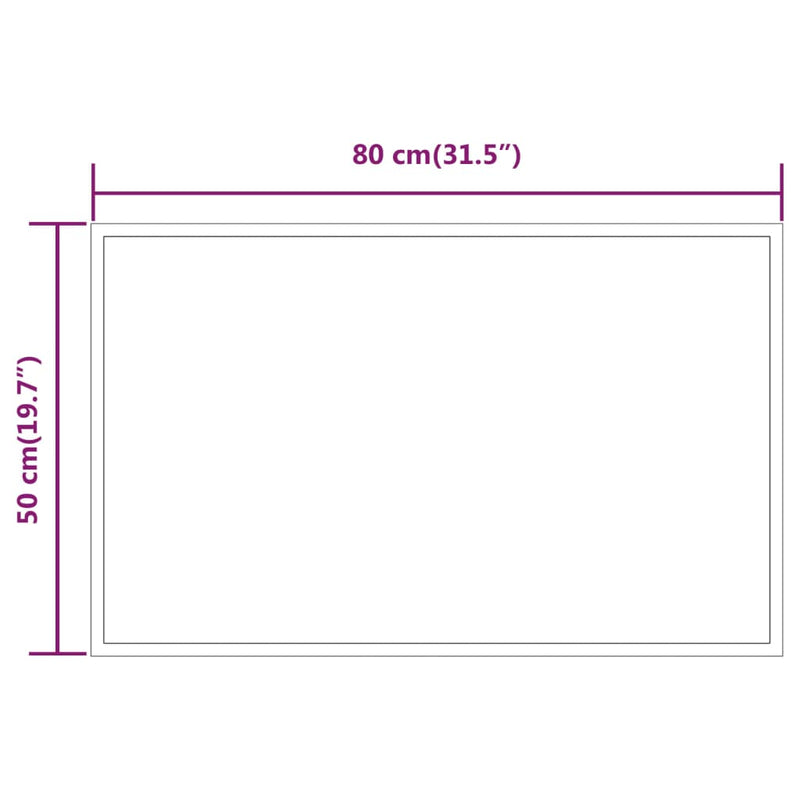 Oglindă de baie cu LED, 50x80 cm