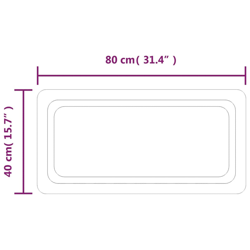 Oglindă de baie cu LED, 40x80 cm