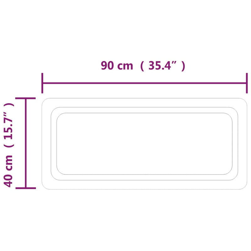 Oglindă de baie cu LED, 40x90 cm