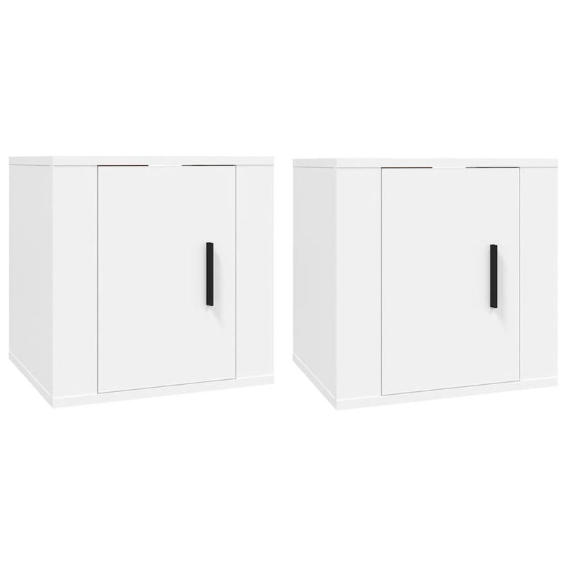Dulapuri TV montate pe perete, 2 buc., alb, 40x34,5x40 cm