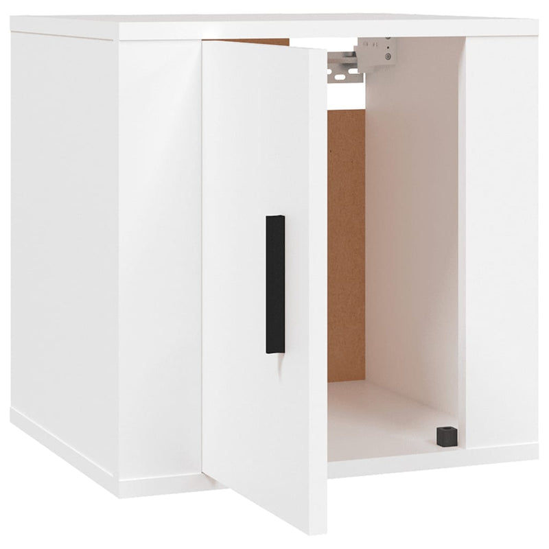 Dulapuri TV montate pe perete, 2 buc., alb, 40x34,5x40 cm