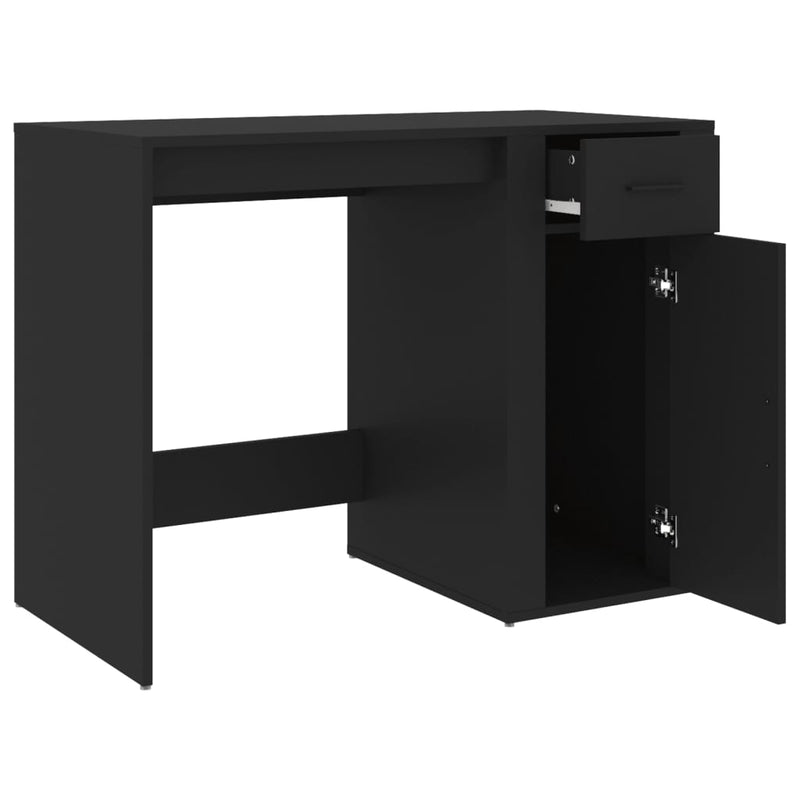 Birou, negru, 100x49x75 cm, lemn prelucrat