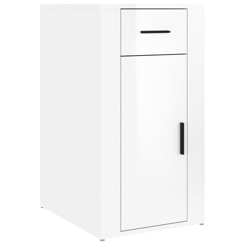 Birou, alb extralucios, 40x49x75 cm, lemn prelucrat