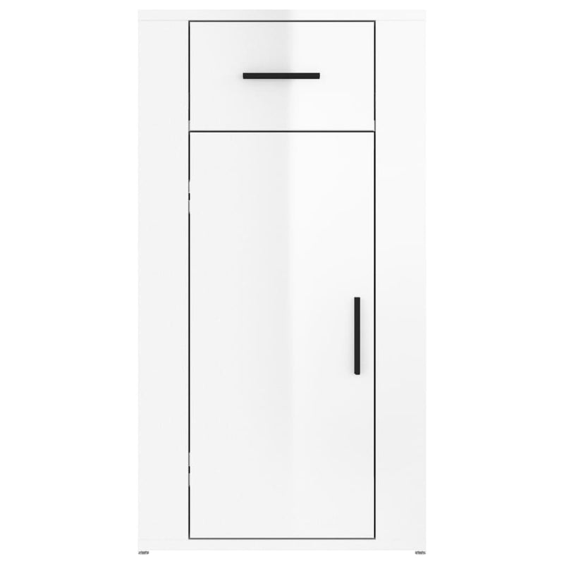 Birou, alb extralucios, 40x49x75 cm, lemn prelucrat