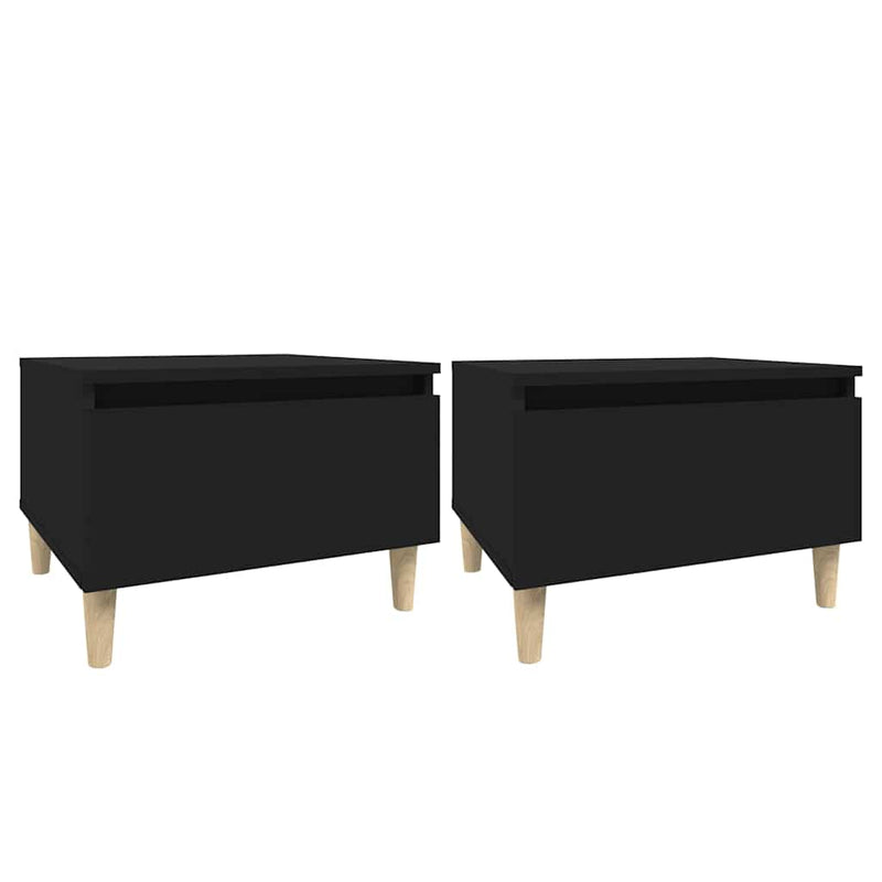 Mese laterale, 2 buc., negru, 50x46x35 cm, lemn compozit