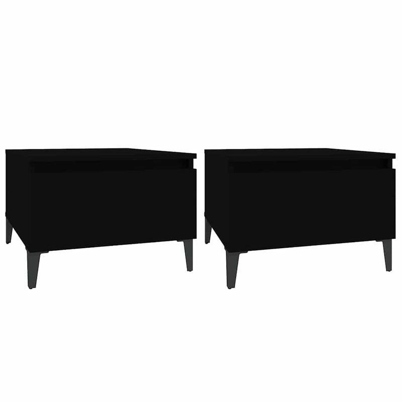 Mese laterale, 2 buc., negru, 50x46x35 cm, lemn compozit