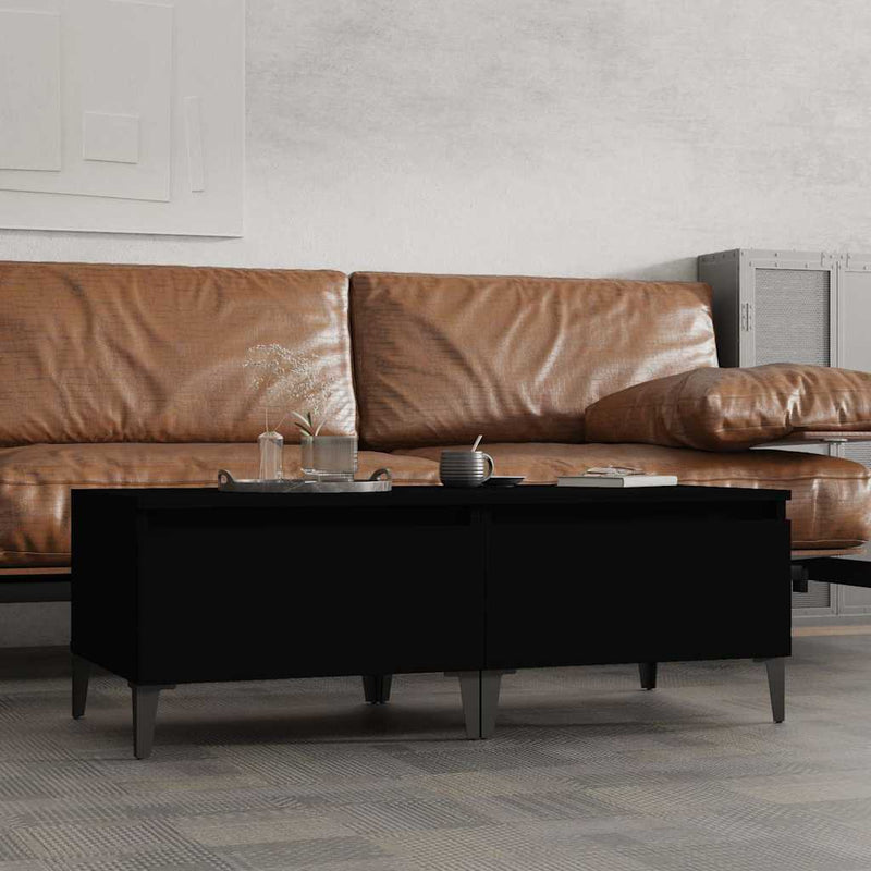 Mese laterale, 2 buc., negru, 50x46x35 cm, lemn compozit