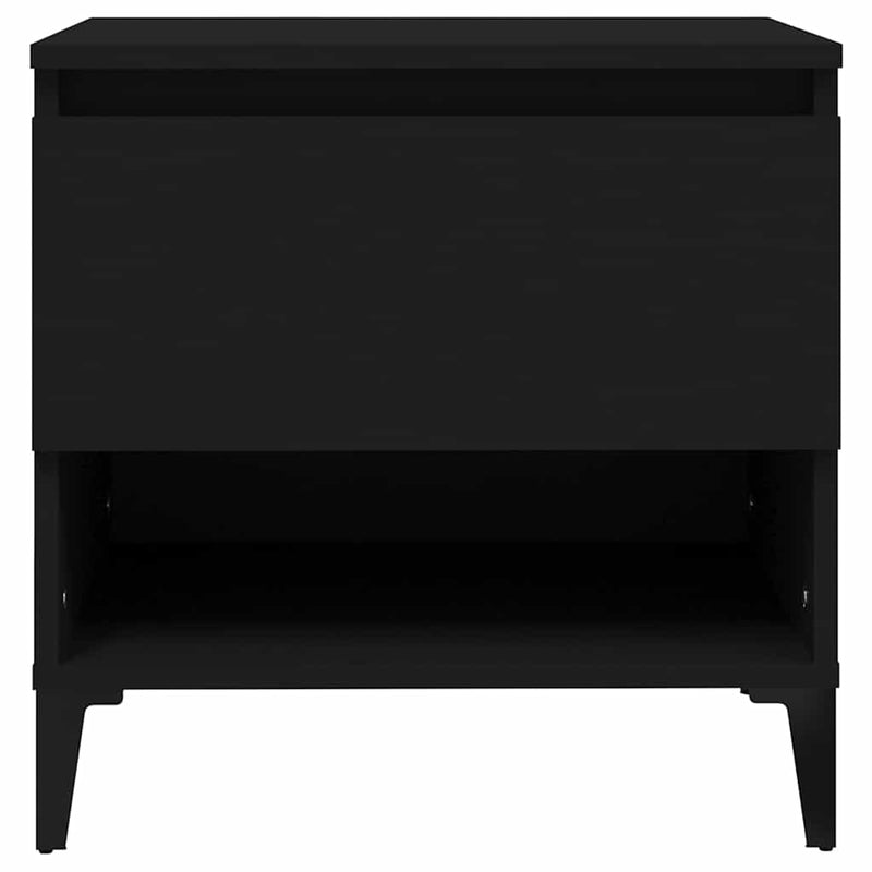 Mese laterale, 2 buc., negru, 50x46x50 cm, lemn compozit