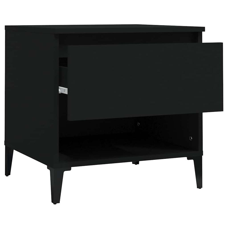 Mese laterale, 2 buc., negru, 50x46x50 cm, lemn compozit