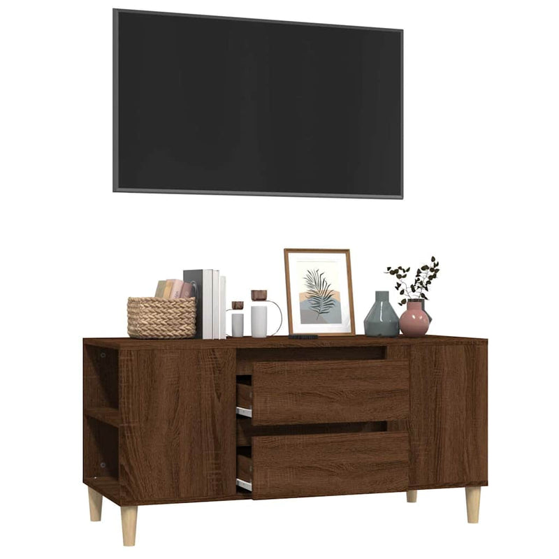 Comodă TV, stejar maro, 102x44,5x50 cm, lemn prelucrat