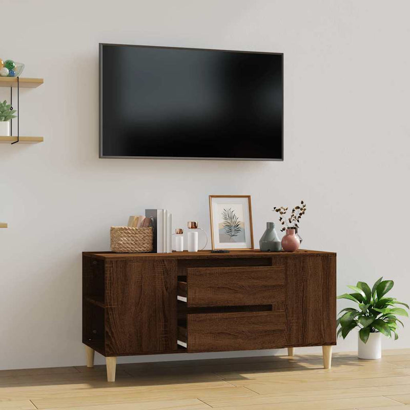 Comodă TV, stejar maro, 102x44,5x50 cm, lemn prelucrat