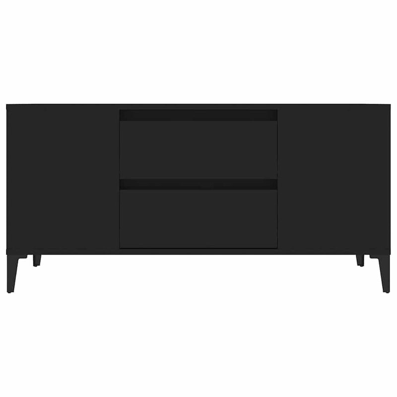 Comodă TV, negru, 102x44,5x50 cm, lemn prelucrat