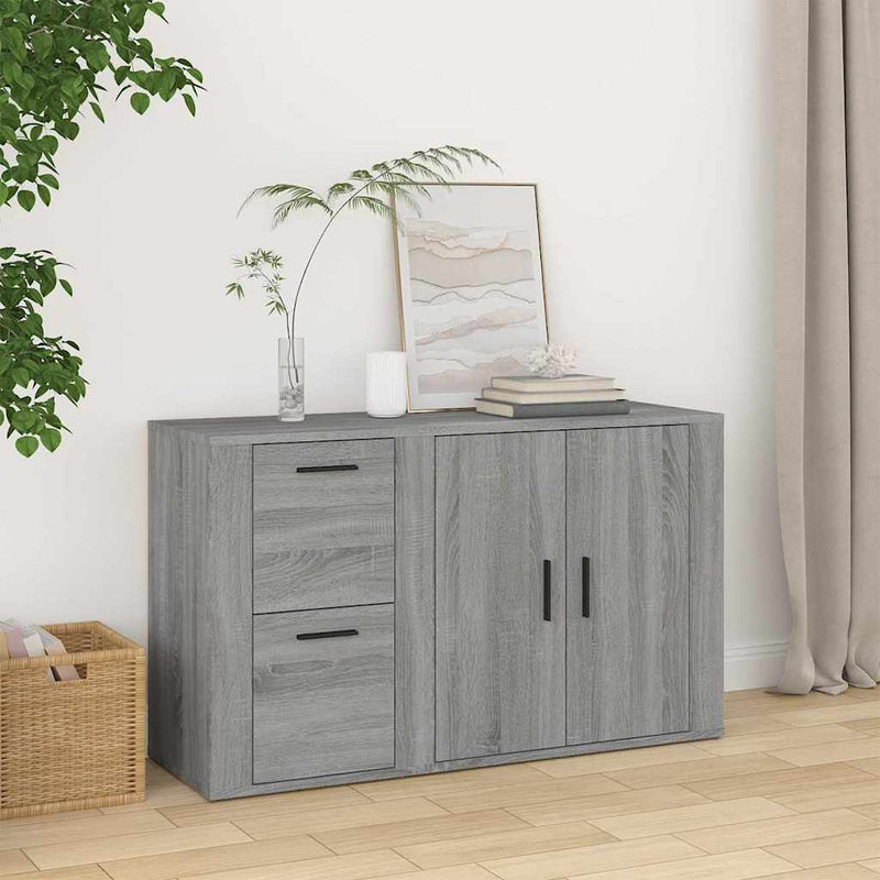Servantă, gri sonoma, 100x33x59,5 cm, lemn compozit