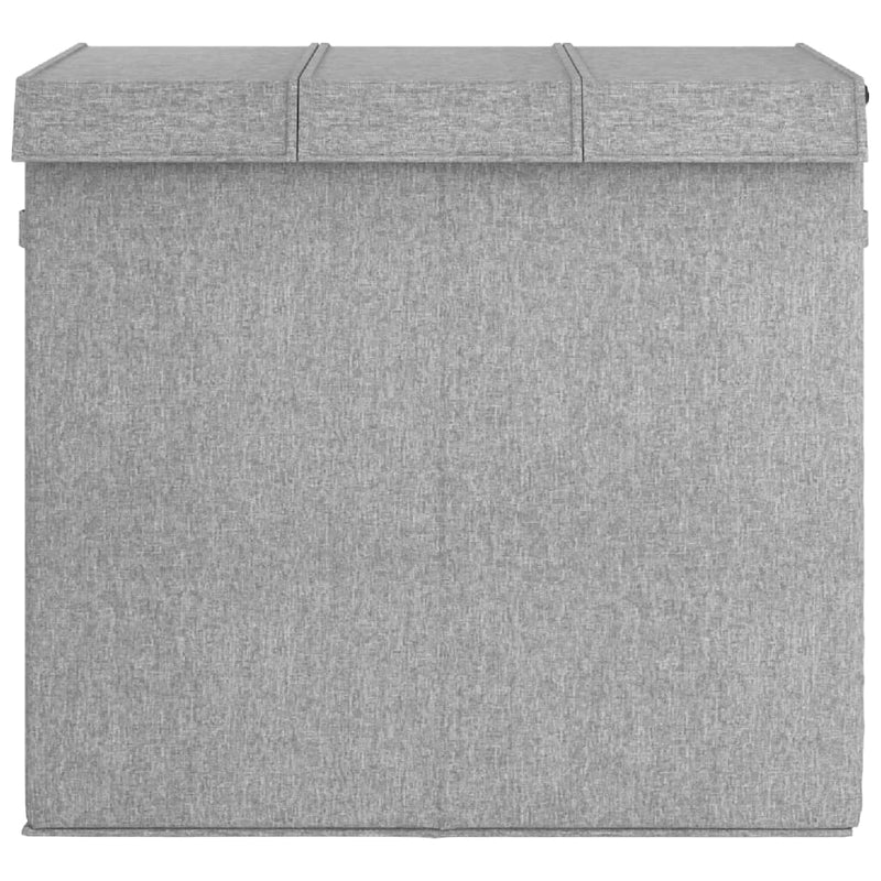 Coș de rufe pliabil, gri, 64,5x34,5x59 cm, imitație de pânză