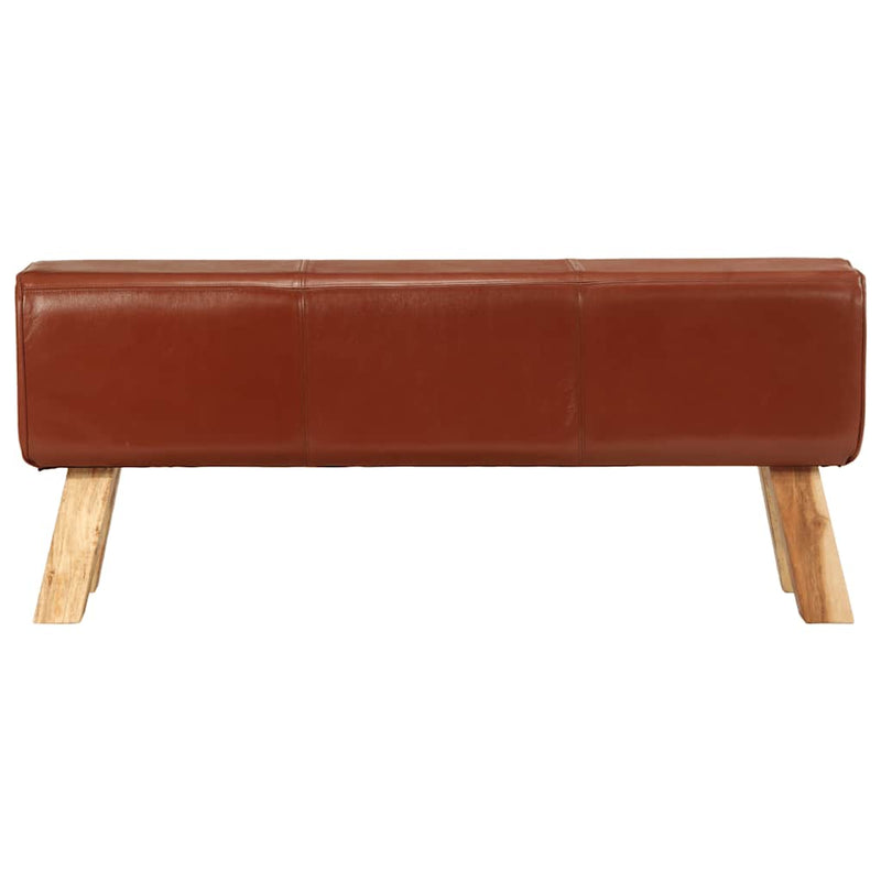 Bancă Bok gimnastică maro 110cm piele naturală/lemn masiv mango