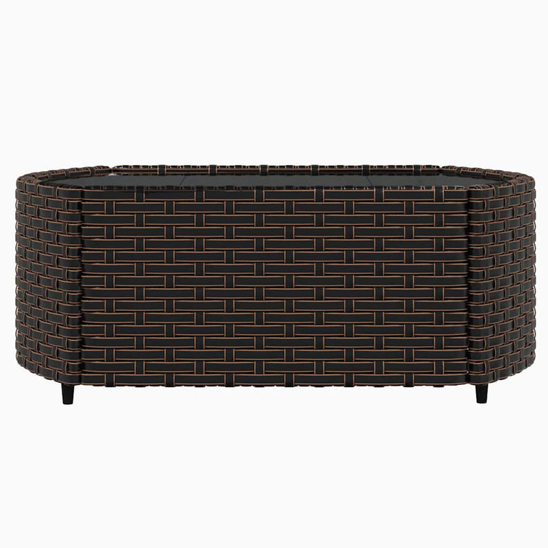 Set mobilier de grădină cu perne, 3 piese, maro, poliratan