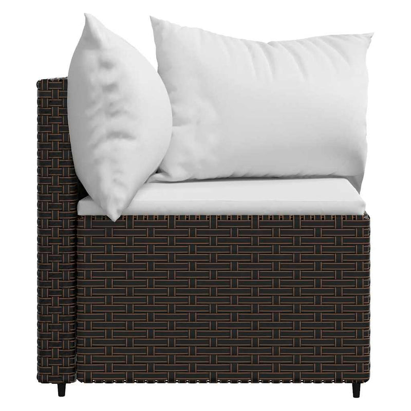 Set mobilier de grădină cu perne, 3 piese, maro, poliratan