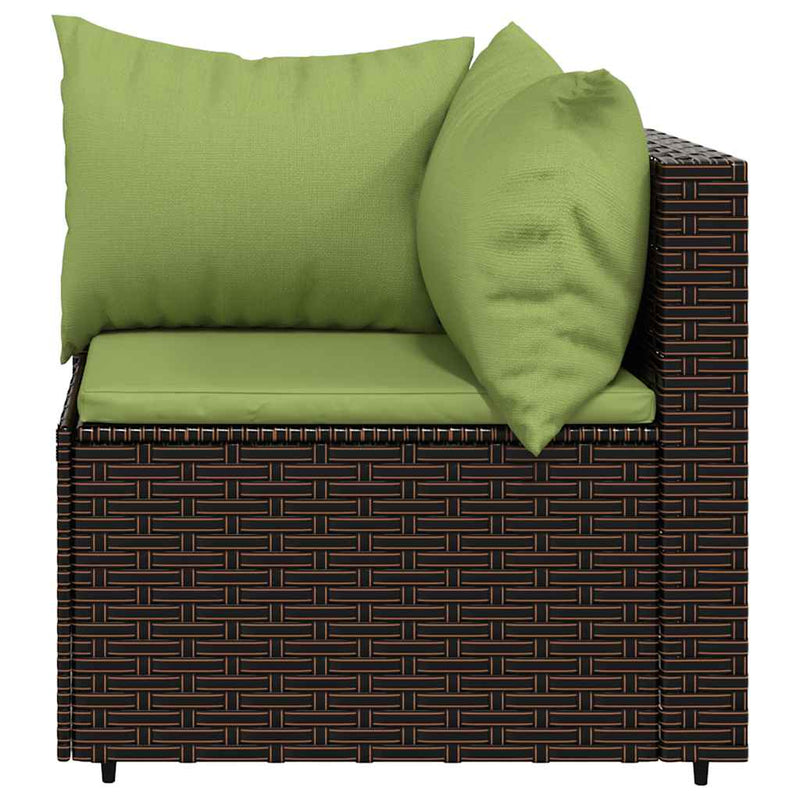 Set mobilier de grădină cu perne, 3 piese, maro, poliratan