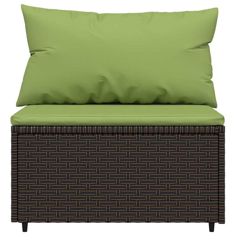 Set mobilier de grădină cu perne, 3 piese, maro, poliratan