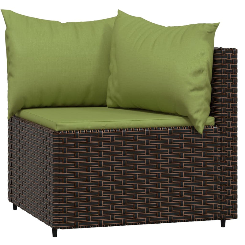Set mobilier de grădină cu perne, 4 piese, maro, poliratan