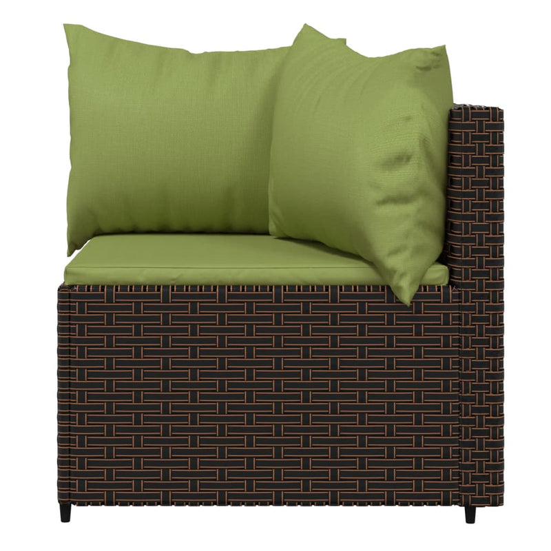 Set mobilier de grădină cu perne, 4 piese, maro, poliratan