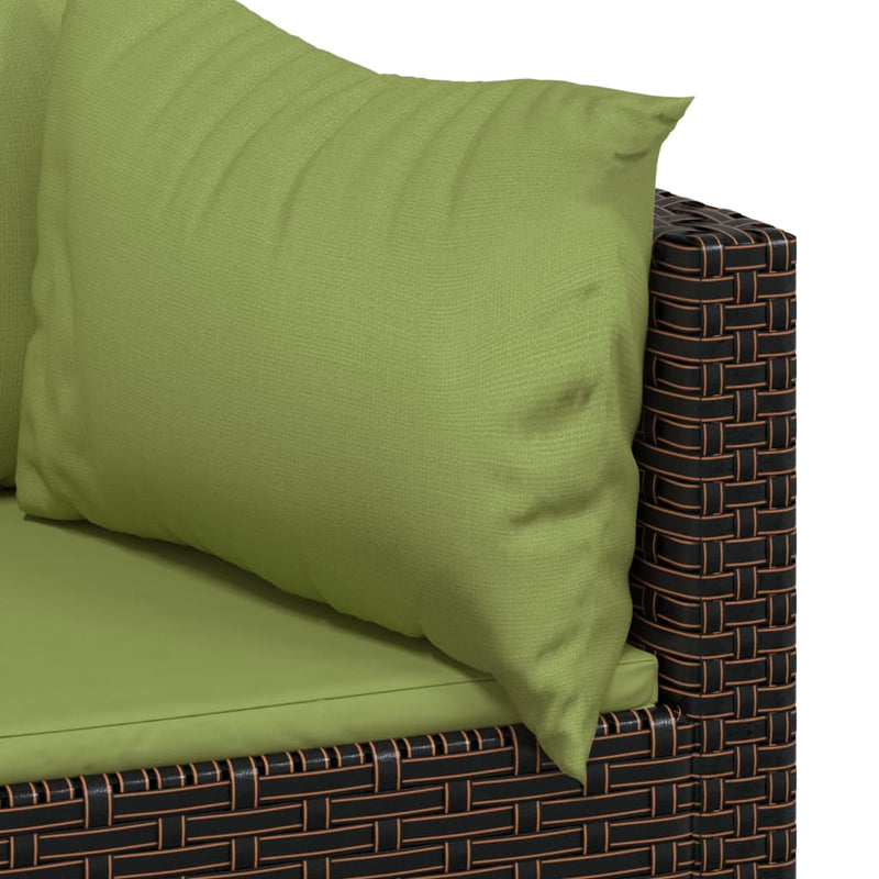 Set mobilier de grădină cu perne, 4 piese, maro, poliratan