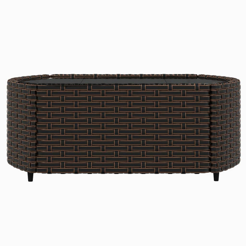 Set mobilier de grădină cu perne, 4 piese, maro, poliratan
