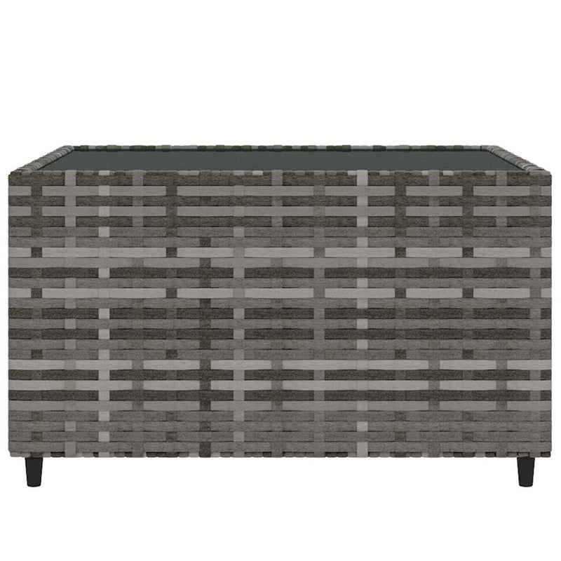 Set mobilier de grădină cu perne, 4 piese, gri, poliratan