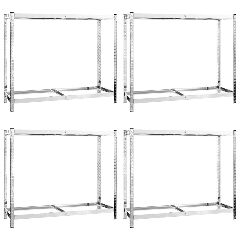 Rafturi anvelope 2 niveluri 4 buc. argintiu 110x40x110 cm oțel