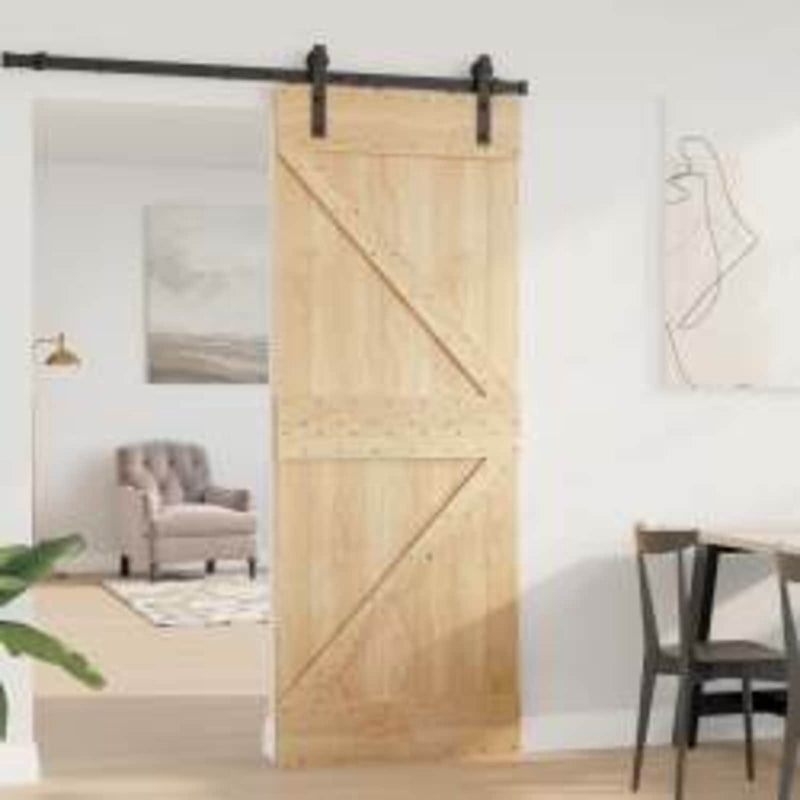 Ușă NARVIK 80 x 210 cm Lemn de Pin Solid (Nefinisat) natural