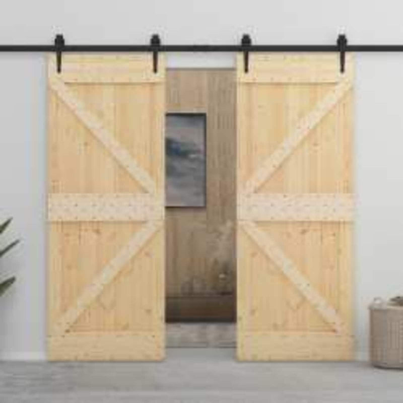 Ușă NARVIK 80 x 210 cm Lemn de Pin Solid (Nefinisat) natural
