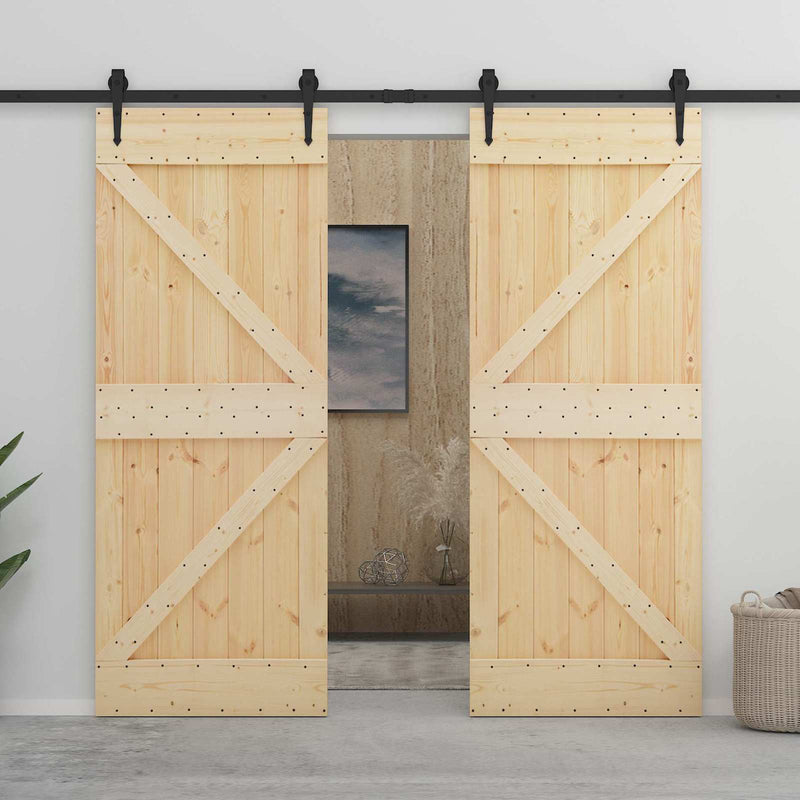 Ușă NARVIK 90 x 210 cm Lemn de Pin Solid (Nefinisat) natural