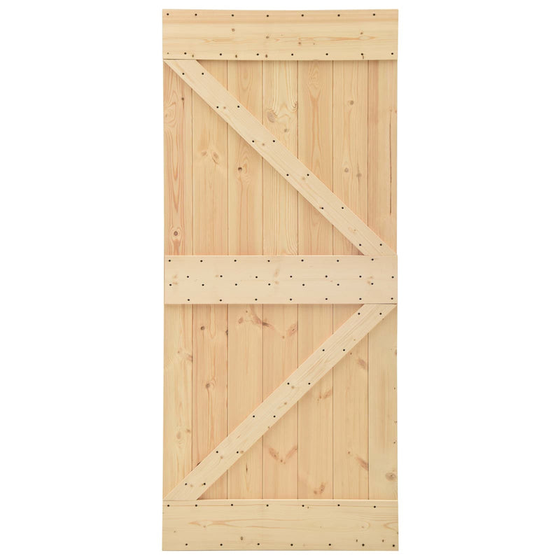Ușă NARVIK 90 x 210 cm Lemn de Pin Solid (Nefinisat) natural