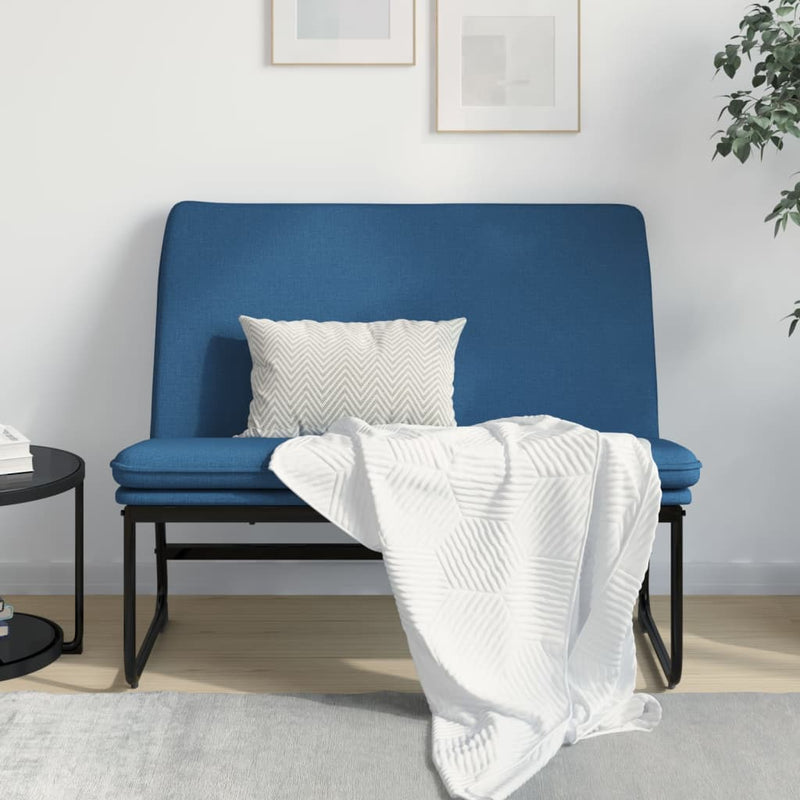 Bancă, albastru, 100x75x76 cm, material textil