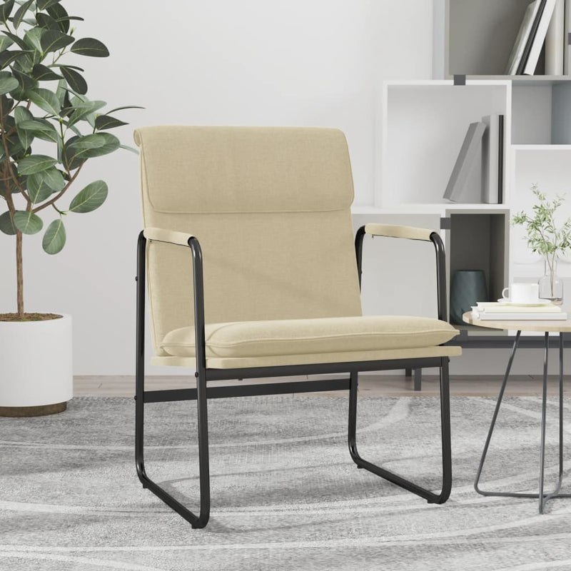 Scaun de relaxare, crem, 55x64x80 cm, material textil