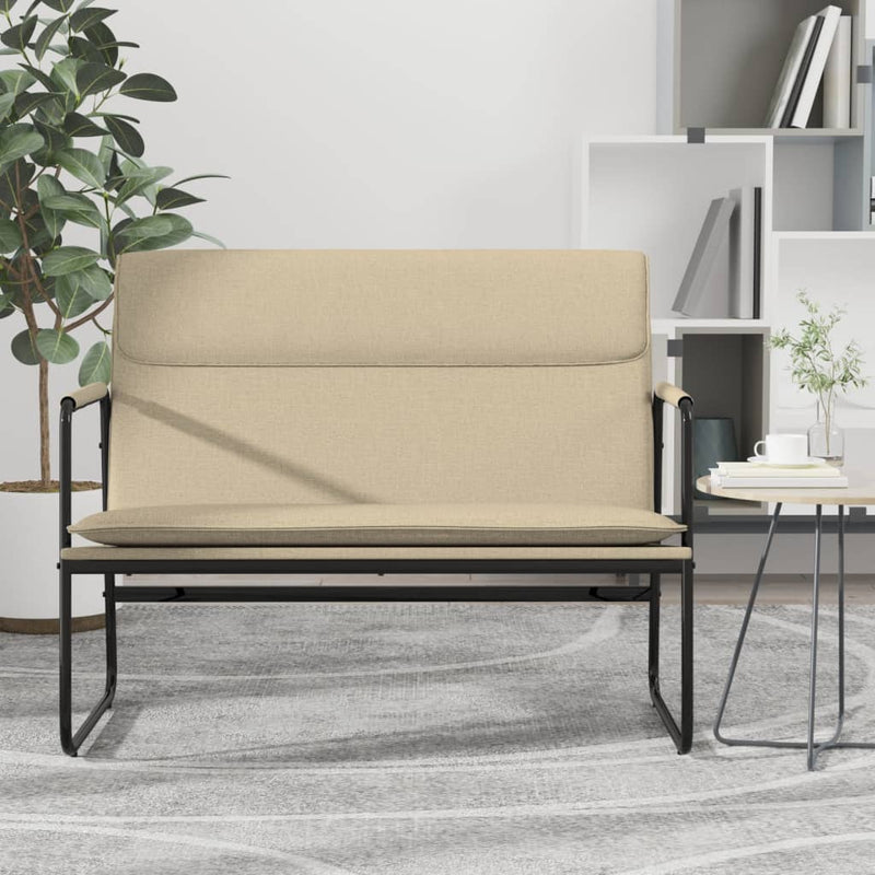 Bancă, crem, 100x64x80 cm, textil