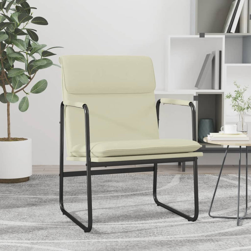 Scaun de relaxare, crem, 55x64x80 cm, piele artificială