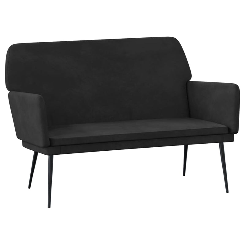 Bancă, negru, 108x79x79 cm, catifea